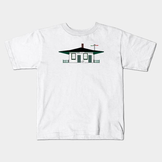 Collierville Train Station Kids T-Shirt by Oakleigh Designs